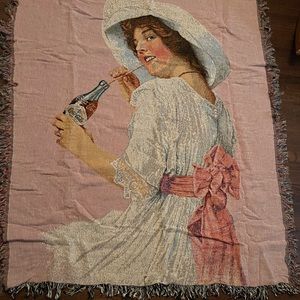Coke Lady Coca-Cola Tapestry Throw with Pillow